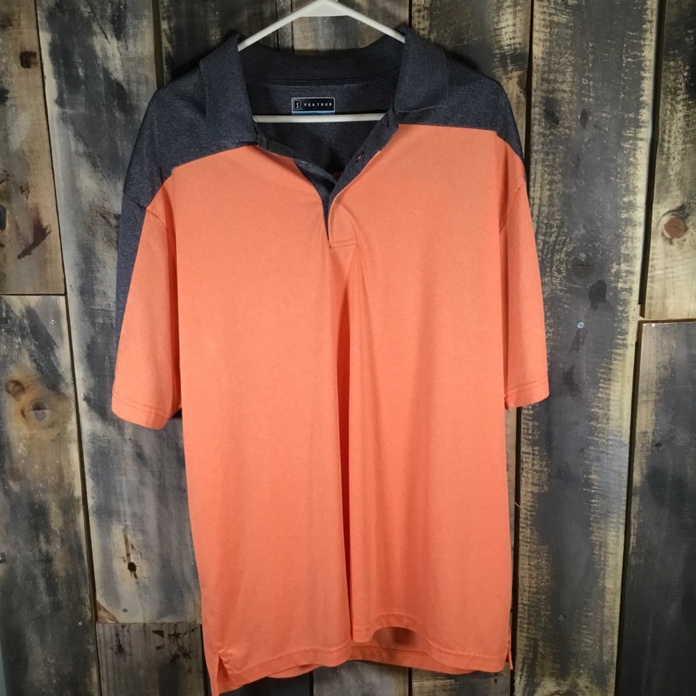 PGA Tour black and orange golf polo men’s size XXL